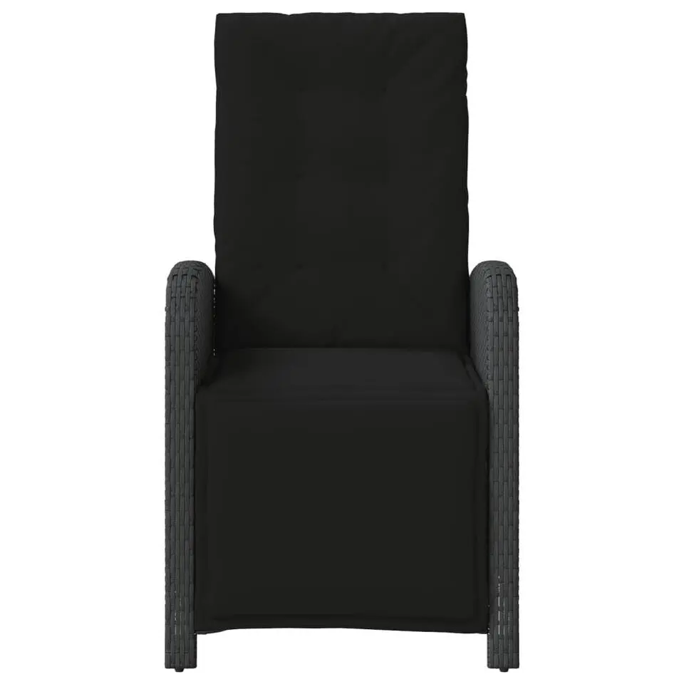 vidaXL - Verstelbare tuinstoelen - Kussens - Zwart - Poly rattan - 2 stuks