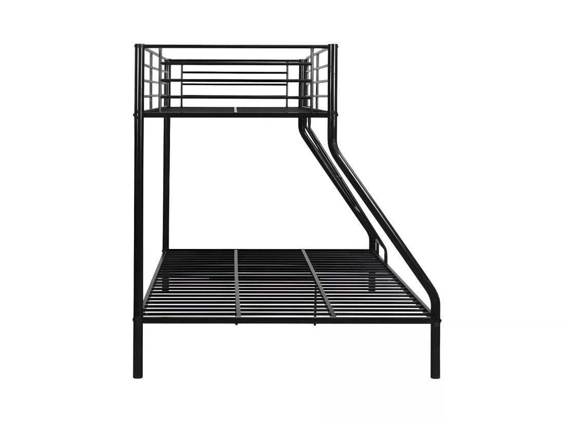 Lits superposés ELEVATIO IV - 90 et 140 x 190 cm - Acier - Noir + matelas