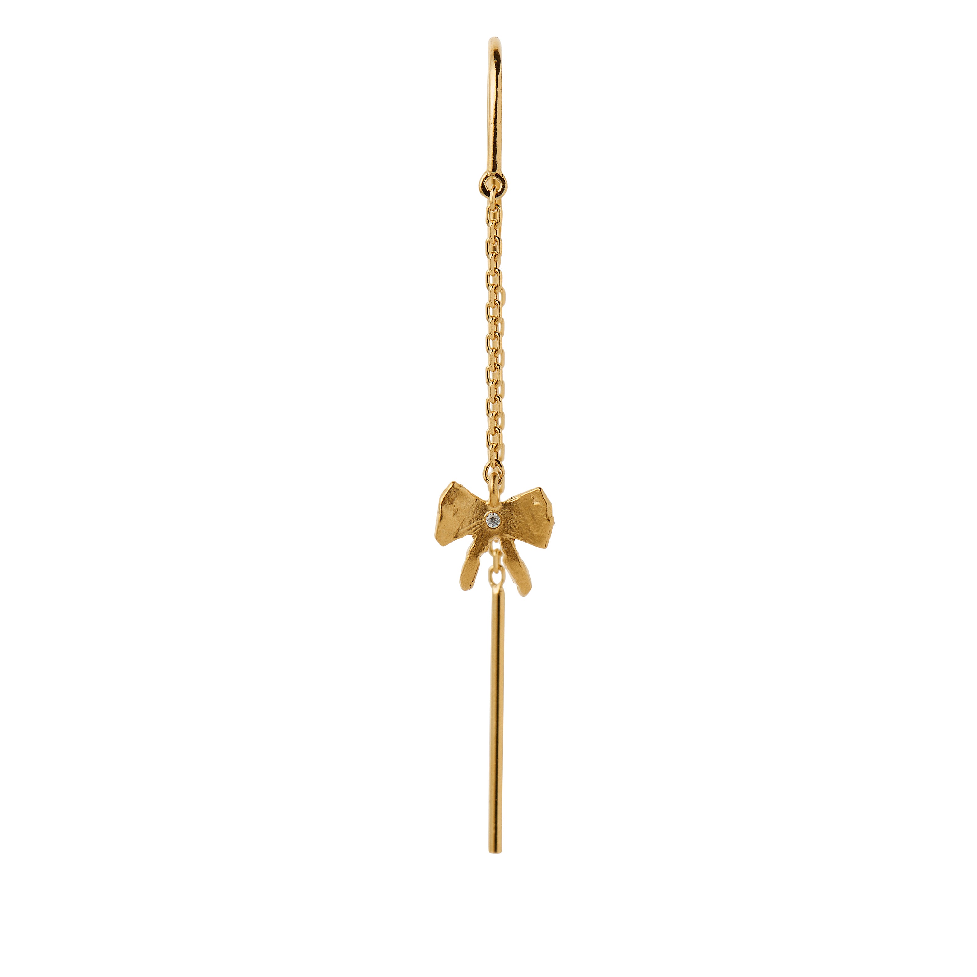 STINE A Jewelry  Petit Bow Double Chain ørering - forgyldt