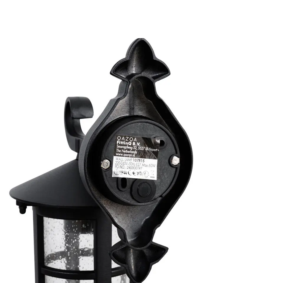 Qazqa wandlampen buiten herb zwart e27