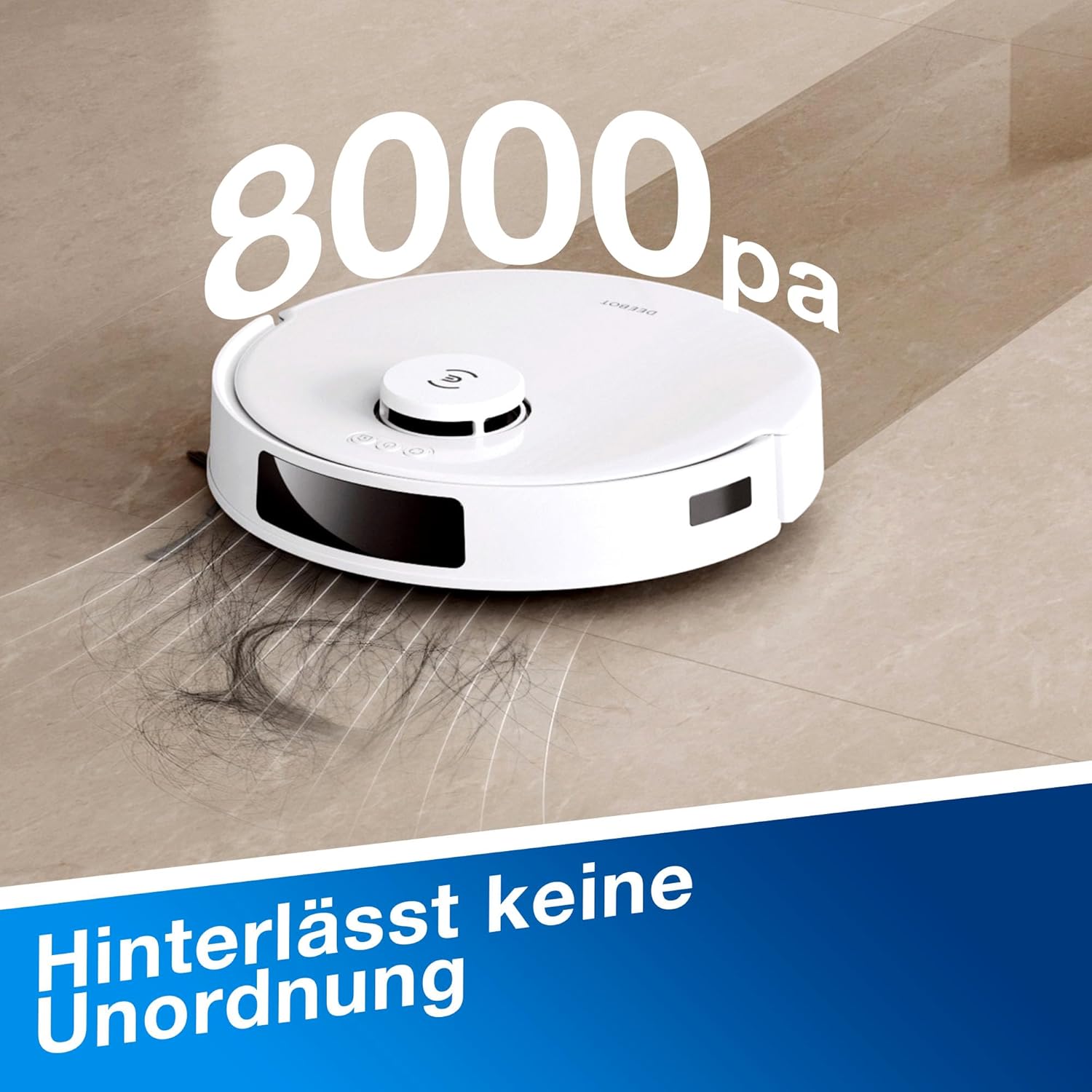 ECOVACS DEEBOT N20, Saugroboter mit Wischfunktion, Anti-Haar-Verhedderung, 300 Minuten Laufzeit, 20 mm Türschwellen, TrueMapping Intelligente Pfadplanung, White