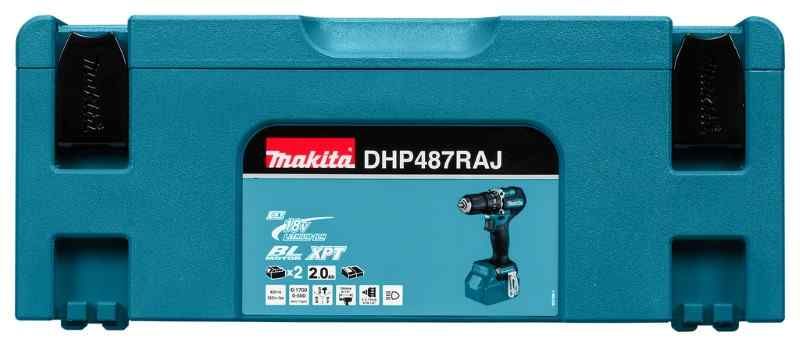 Makita DHP487RAJ 18V Klopboor-/schroefmachine set (2x2.0Ah) in Mbox