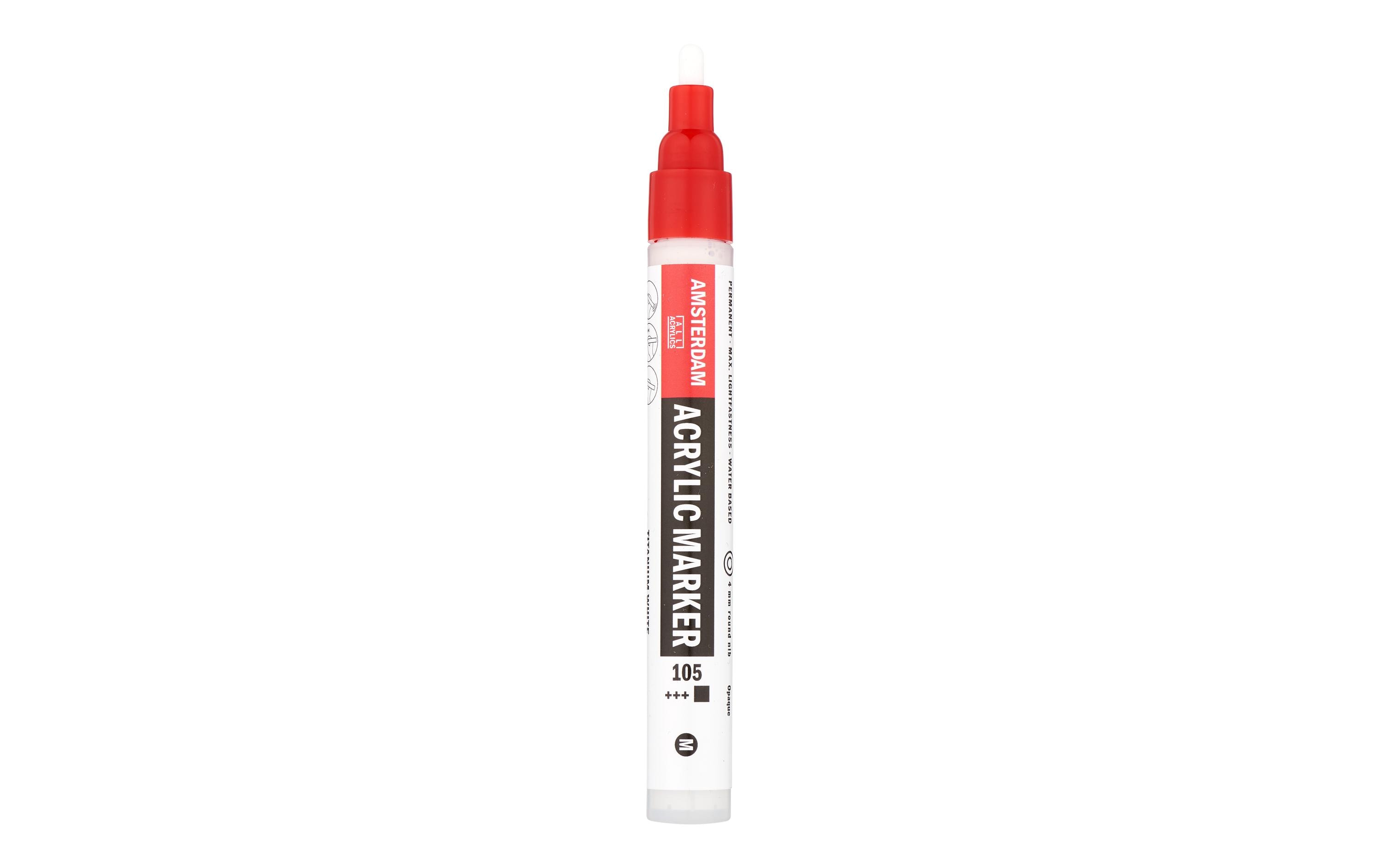 Acrylmarker M 105 Weiss DeckendSchnelltrocknender Acrylstift mit hoher Lichtechtheit (+++)