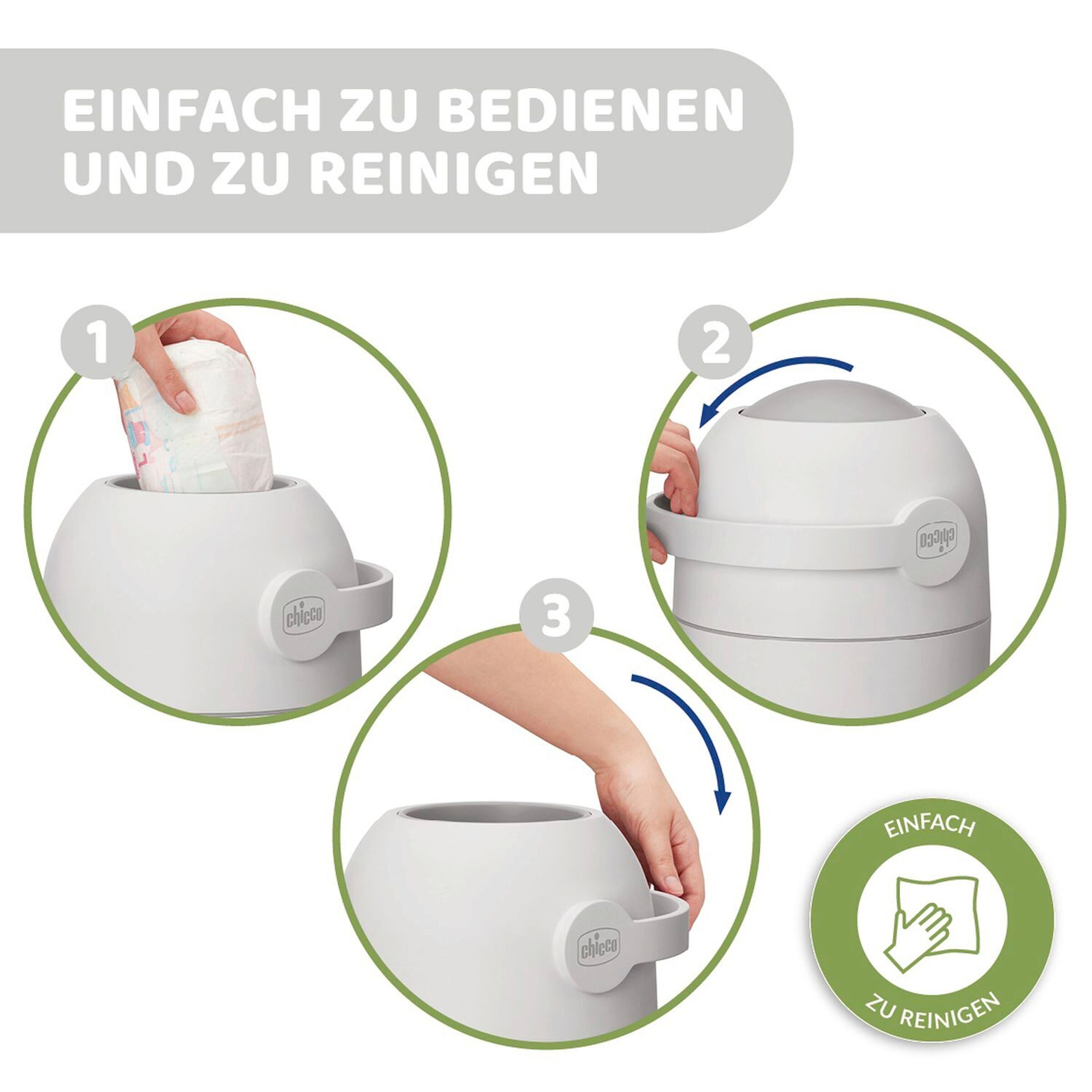Chicco Windeleimer Odour Off grey