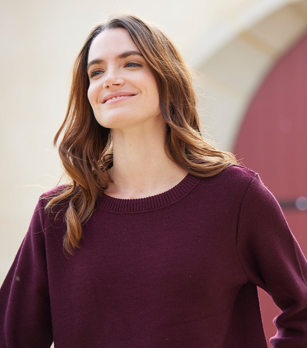 Pull Femme Laine Bordeaux - Julie