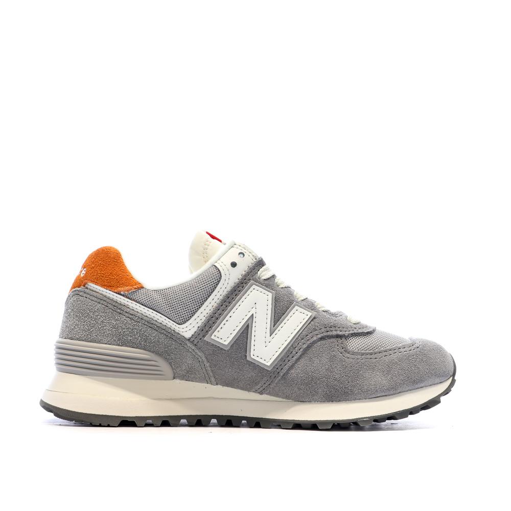 New Balance ML574 Baskets Gris/Orange Garçon New Balance
