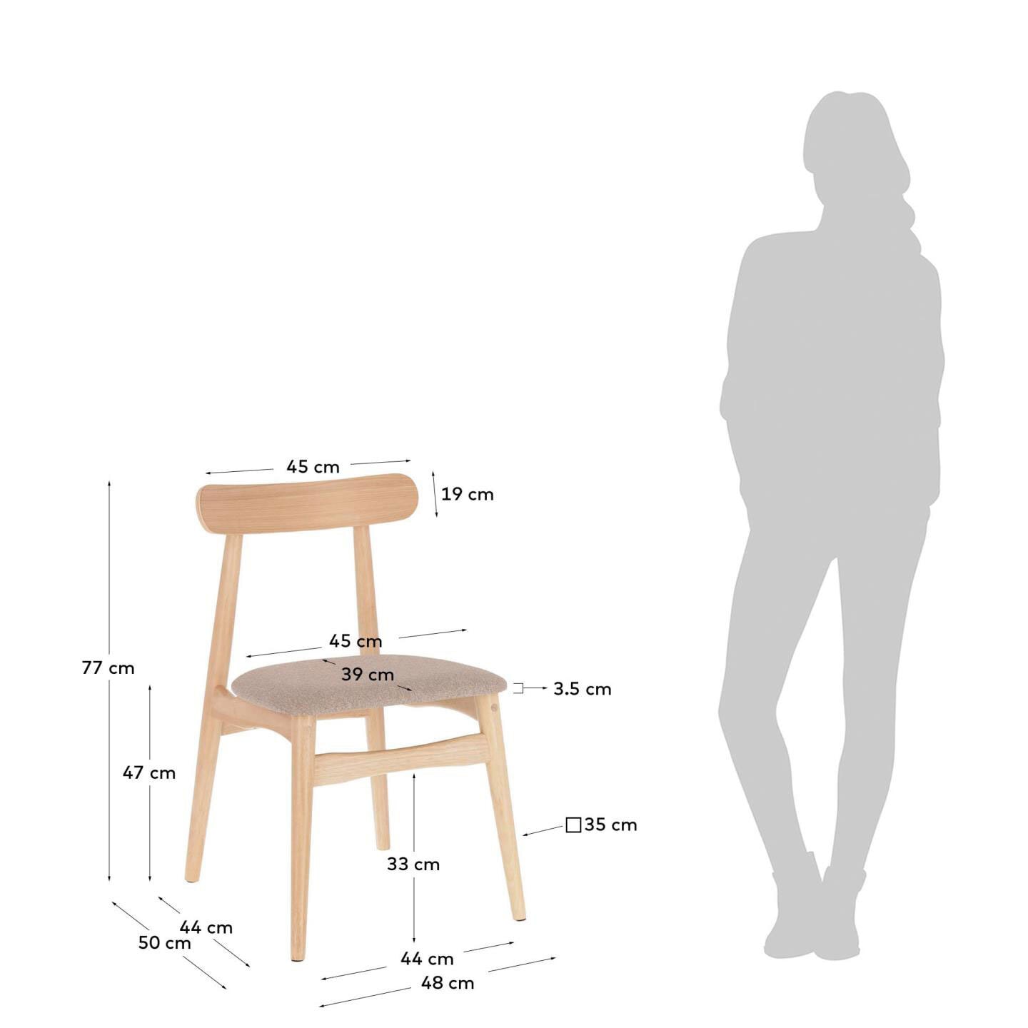 Kave Home Esszimmerstuhl NAYME braun/ beige