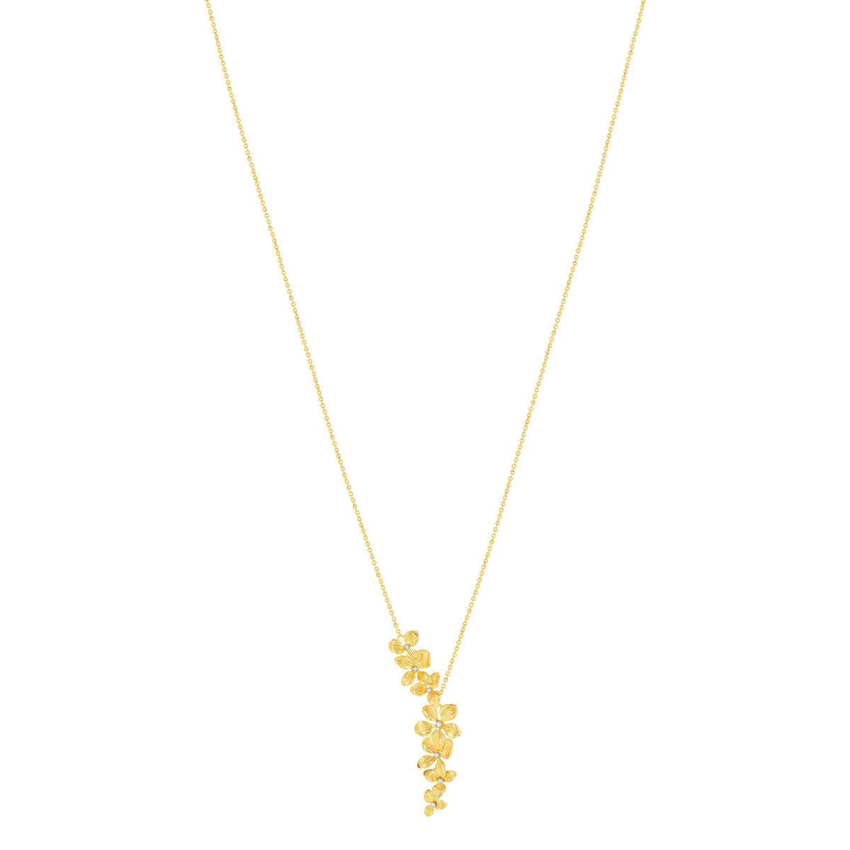 Collier or 375 jaune fleur 45 cm