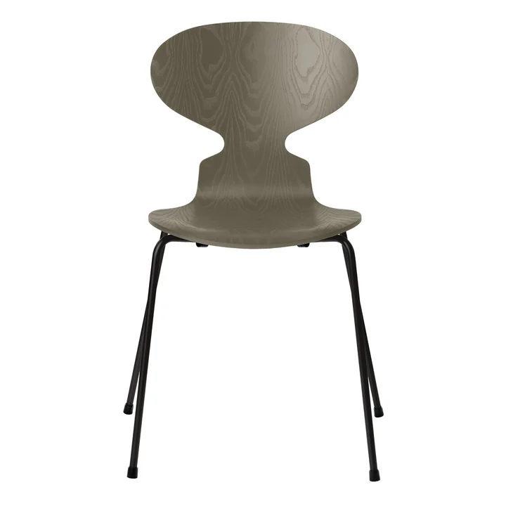 Fritz Hansen - Die Ameise Stuhl, Esche oliv green gefärbt / Gestell schwarz