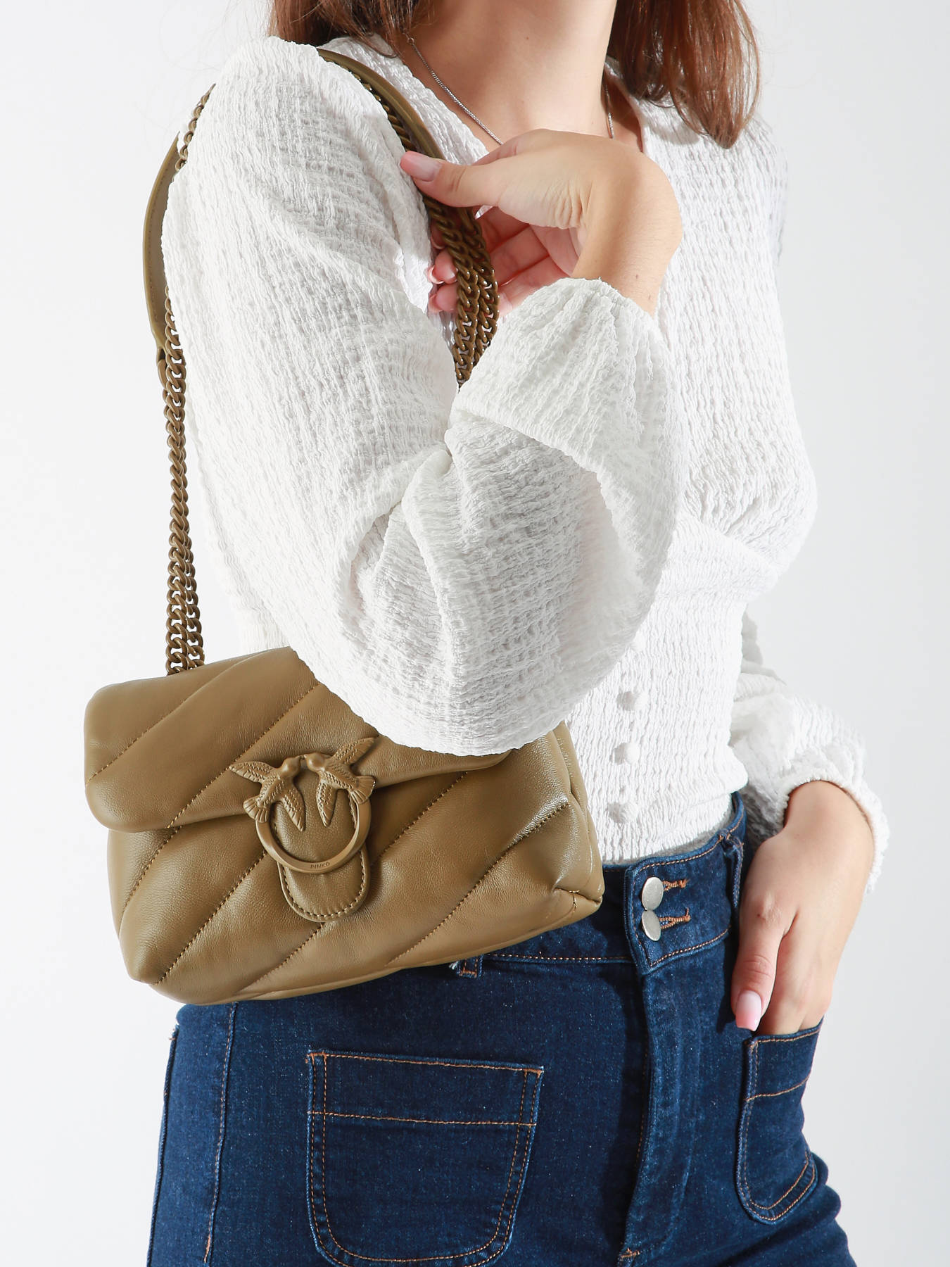 Sac bandoulire Love bag puff cuir PINKO
