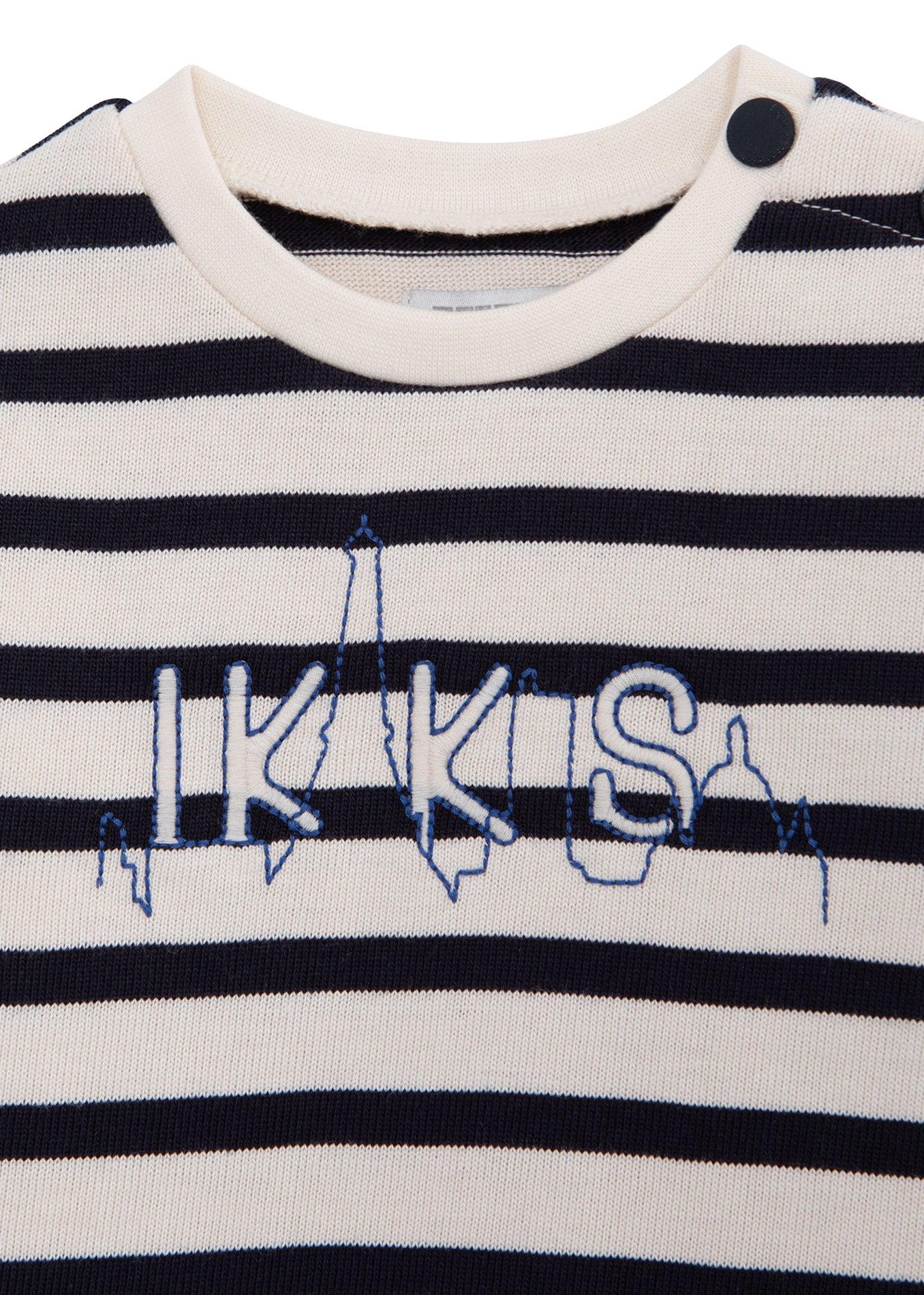 Tee-shirt manches longues rayé en coton | Blanc