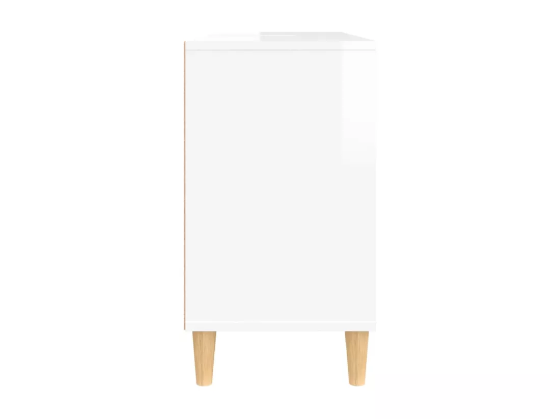 Meuble d'évier blanc brillant 80x33x60 cm bois d'ingénierie