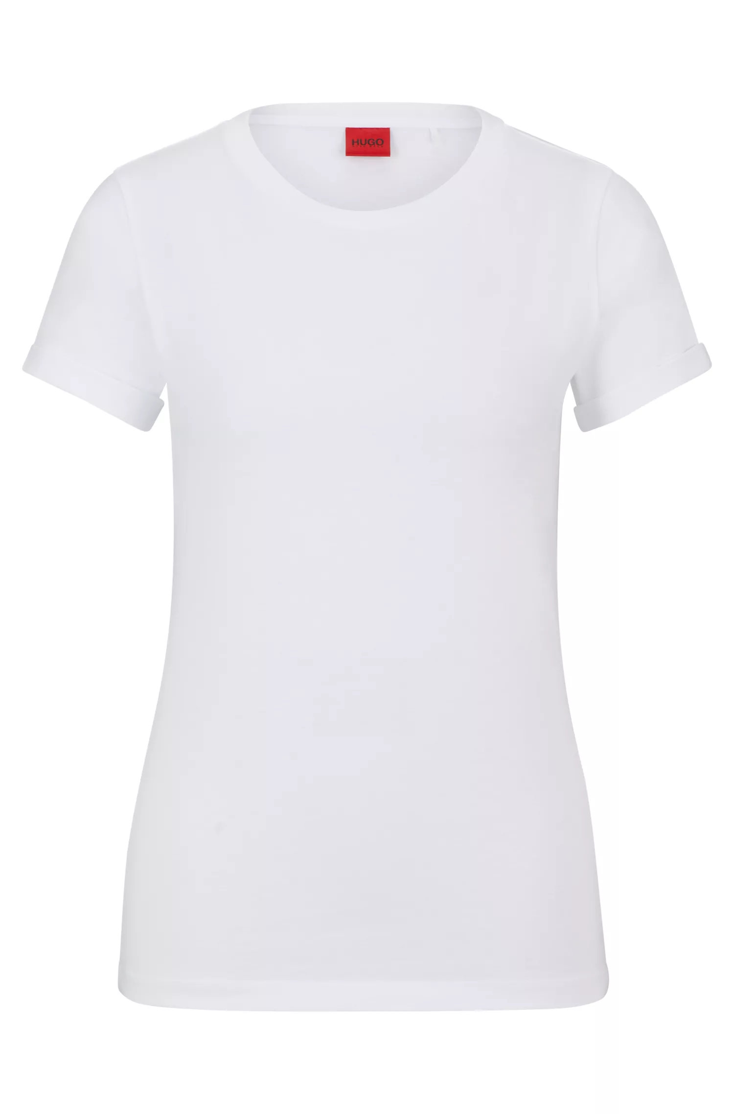 Camiseta HUGO vermelha em malha de algodão com estampa do logotipo