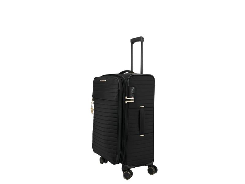 travelite Barbara Stepp Trolley M erweiterbar, Schwarz Reisekoffer