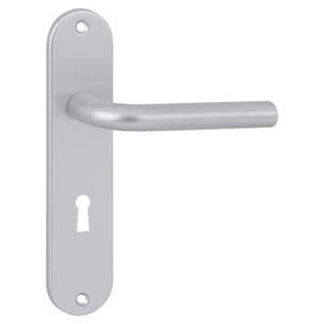 OK deurkruk set ovaal schild sleutelgat 56 mm aluminium