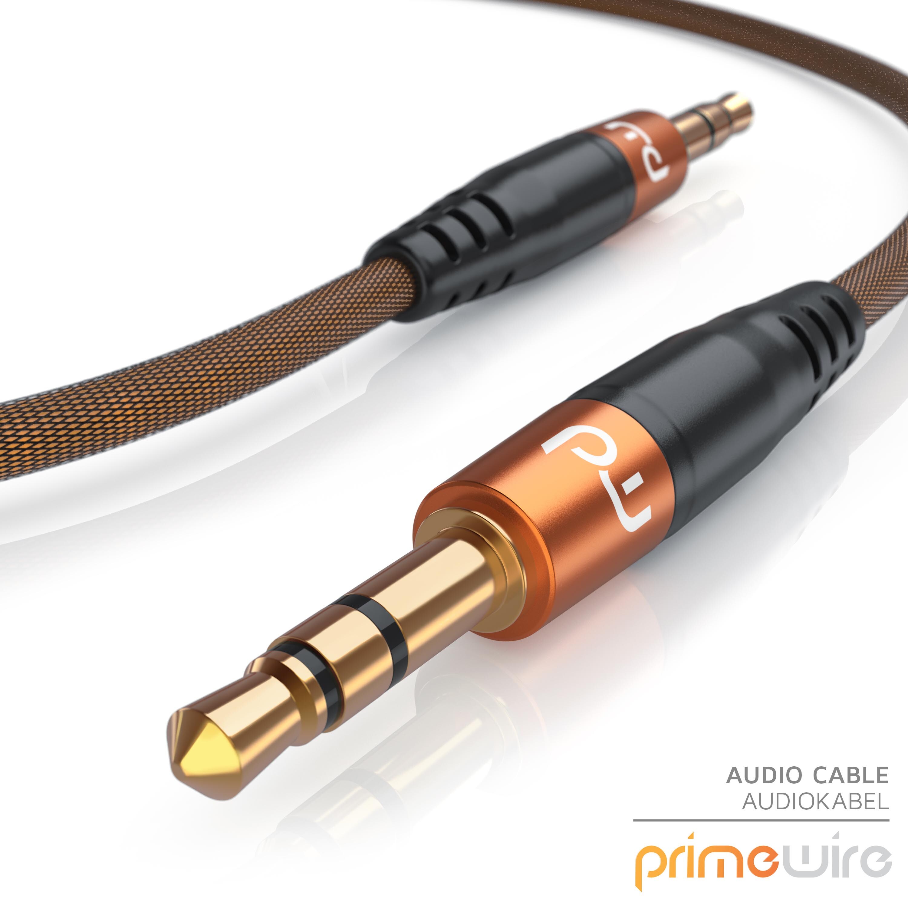 Primewire 3,5-mm-Klinke Audio-Kabel, AUX, Klinkenkabel, Metallstecker, Klinke Verbindungskabel, Audiokabel - 1m