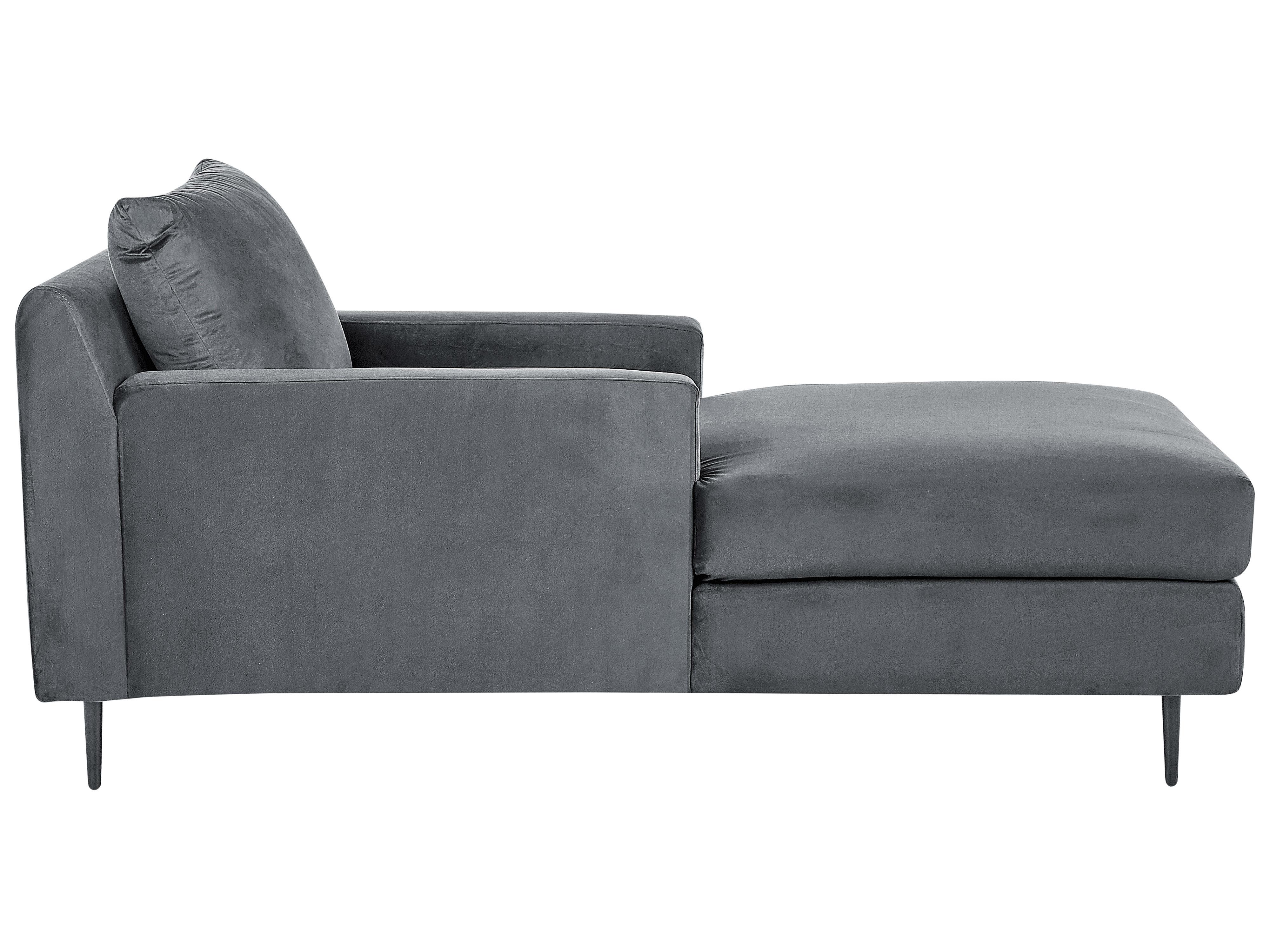Chaise longue GUERET Fluweel Grijs