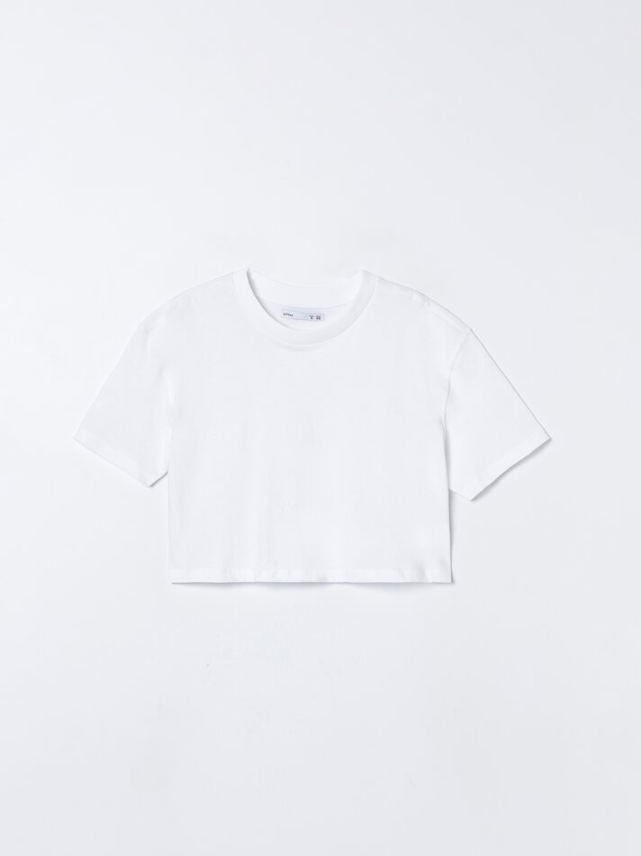 Conjunto com 2 tops cropped básicos - Branco