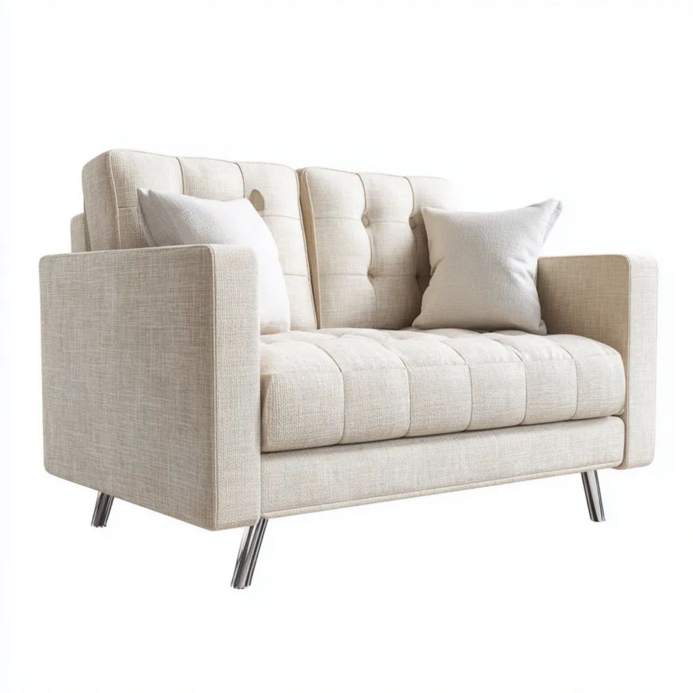 2-Sitzer-Sofa 150x85x80 cm Stoffbezug – Modernes Design – Beige