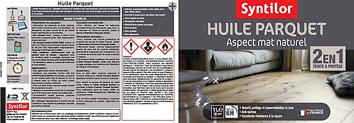 Huile parquet Syntilor blanc aspect mat naturel 1L