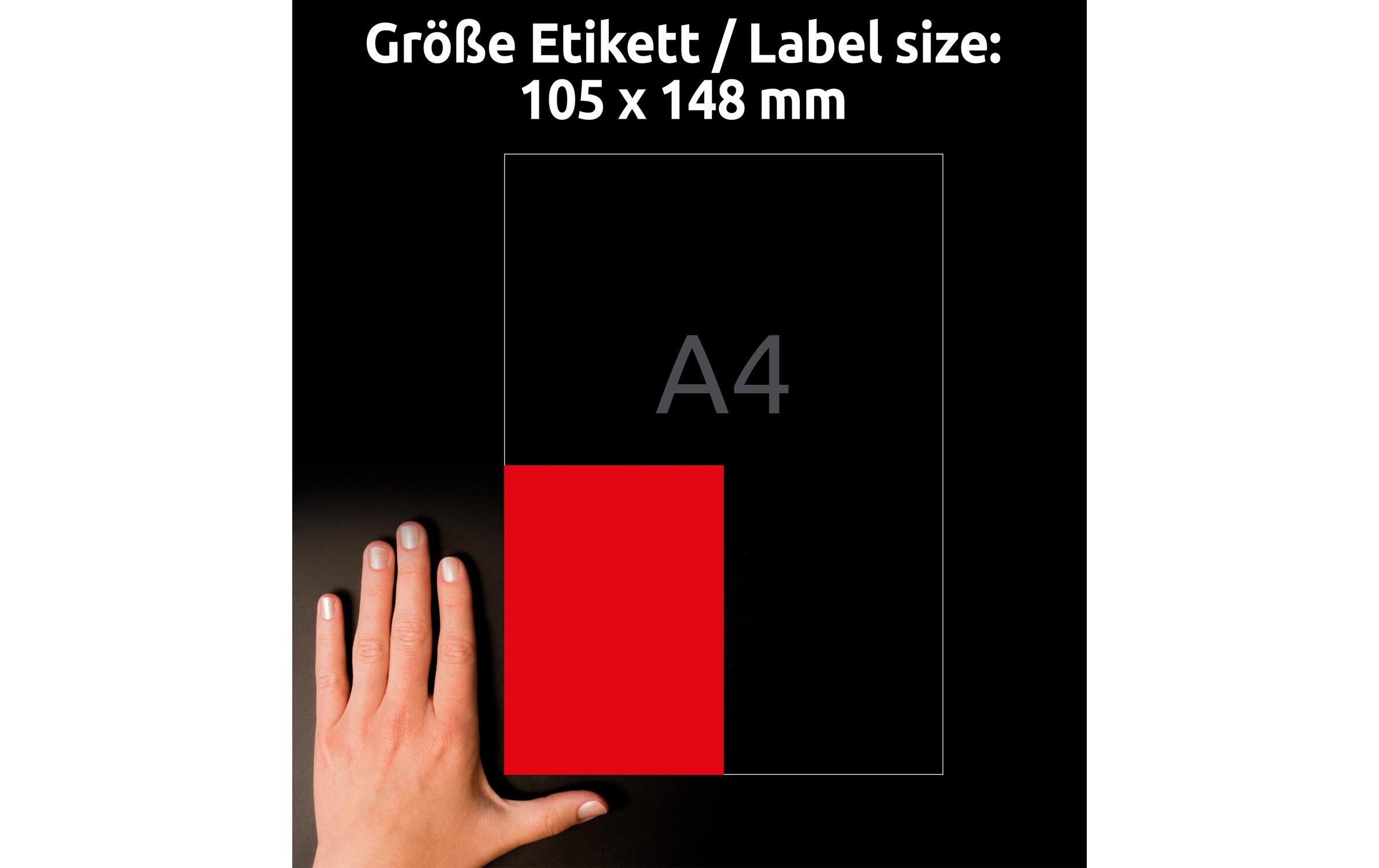 Universal-Etiketten Rot, 100 BlattFarbige Etiketten