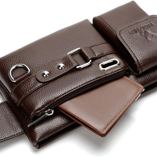 Crossbody Brysttaske Talje Fanny Pack med Hul til Hovedtelefoner