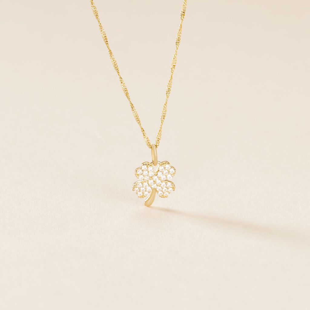 Pendentif Brewal Or Jaune Oxydes De Zirconium