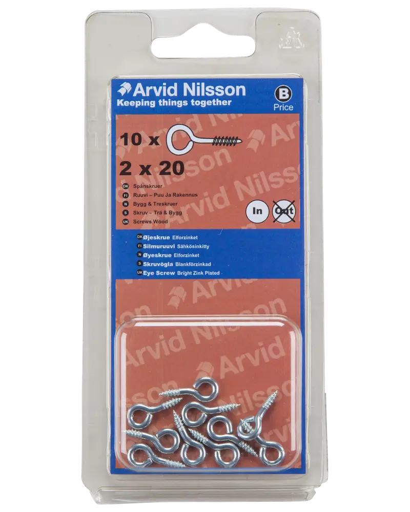 Arvid Nilsson Øjeskrue Ø2 x 20 mm 10-pak