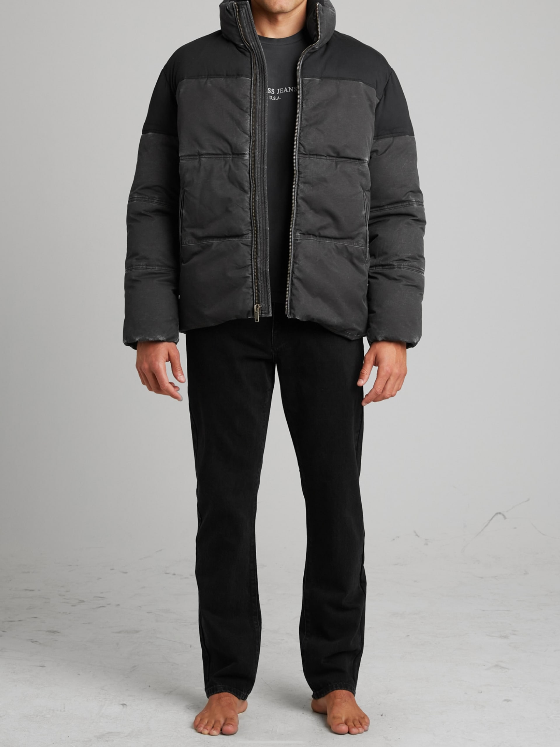 Jaqueta puffer de lona