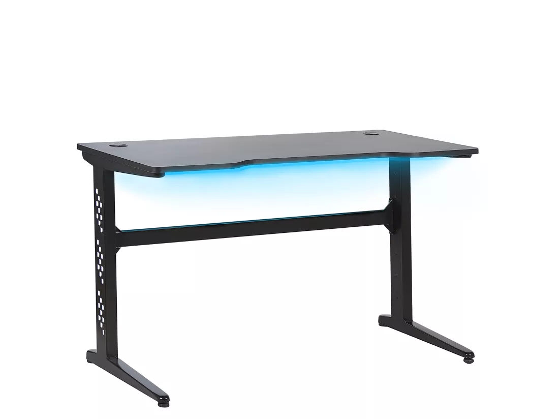 Bureau gamer éclairage LED 120 x 60 cm noir DEXTER