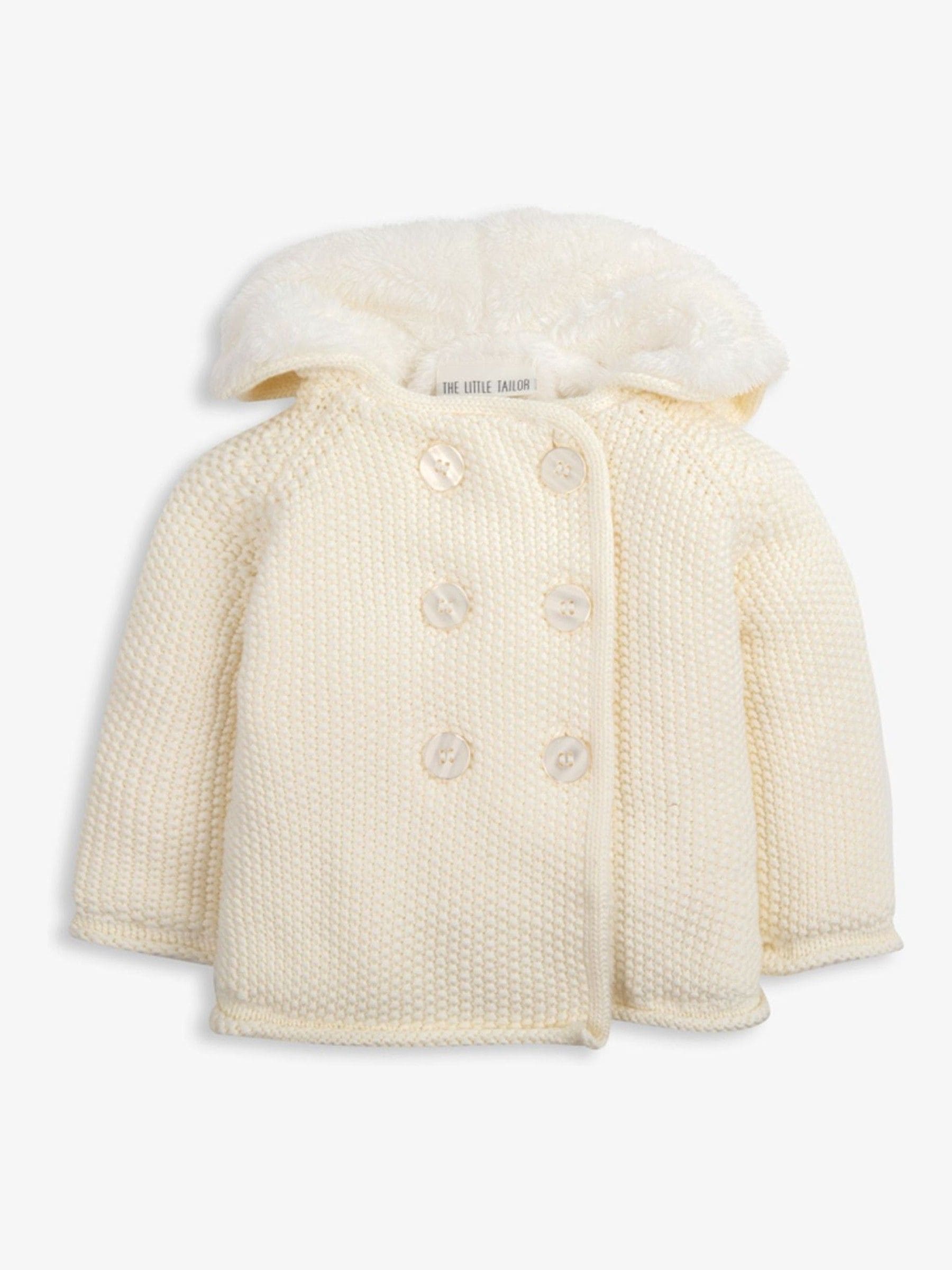 Crème - The Little Tailor Pixie babyjasje met pluizige voering van 100% katoen