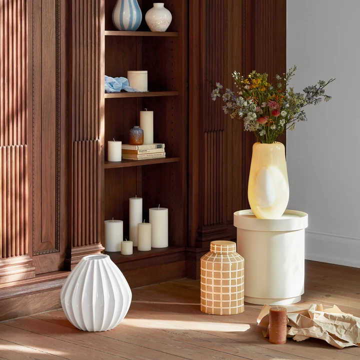 Broste Copenhagen - Wide Vase, Ø 25 x H 25 cm, ivory