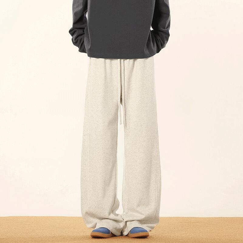 Kimeya - Effen broek met wijde pijpen en trekkoord in de taille