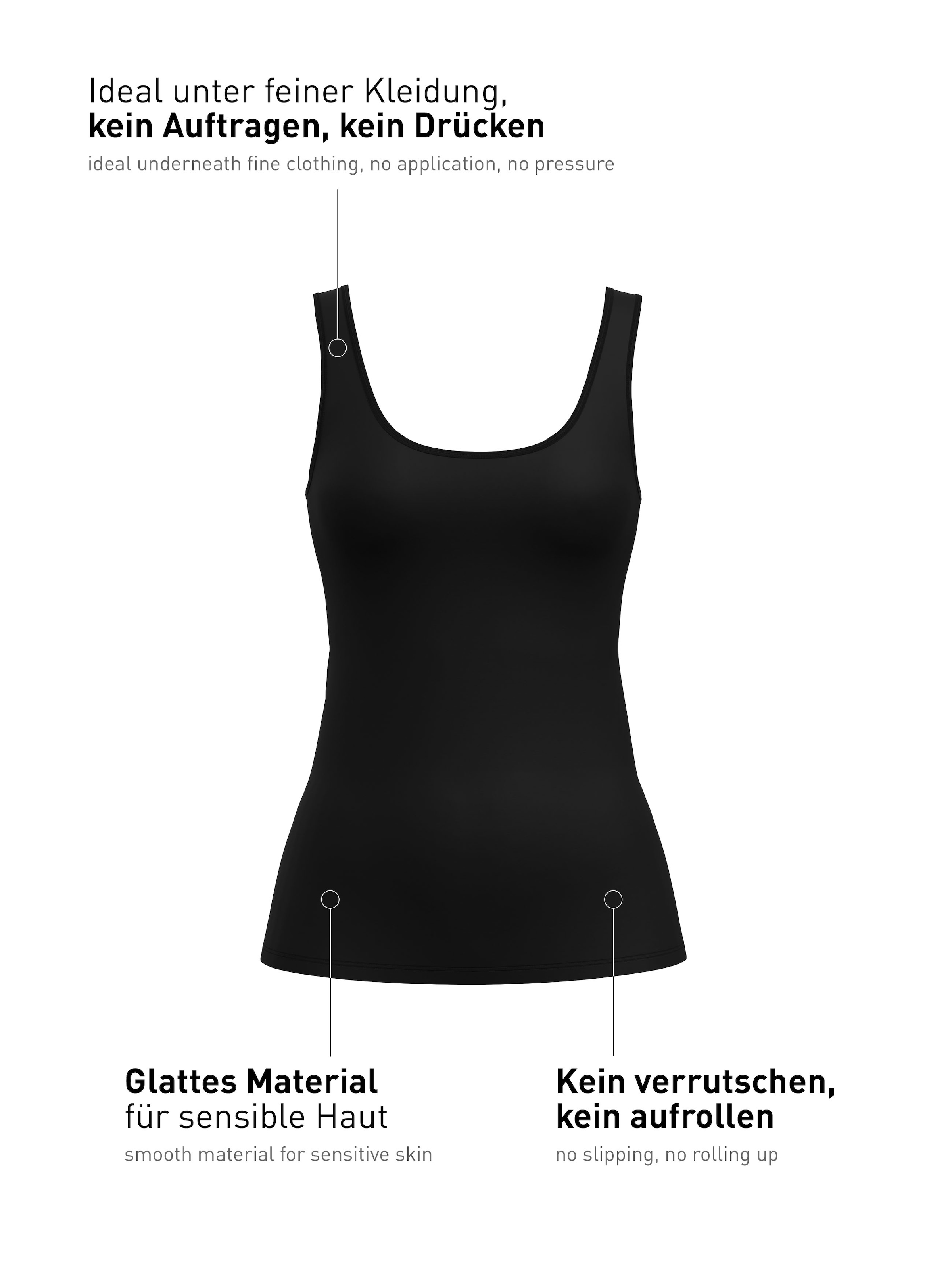 CALIDA Unterhemd »Sleek Skin«, Rundhalsausschnitt, Single-Jersey-Qualität