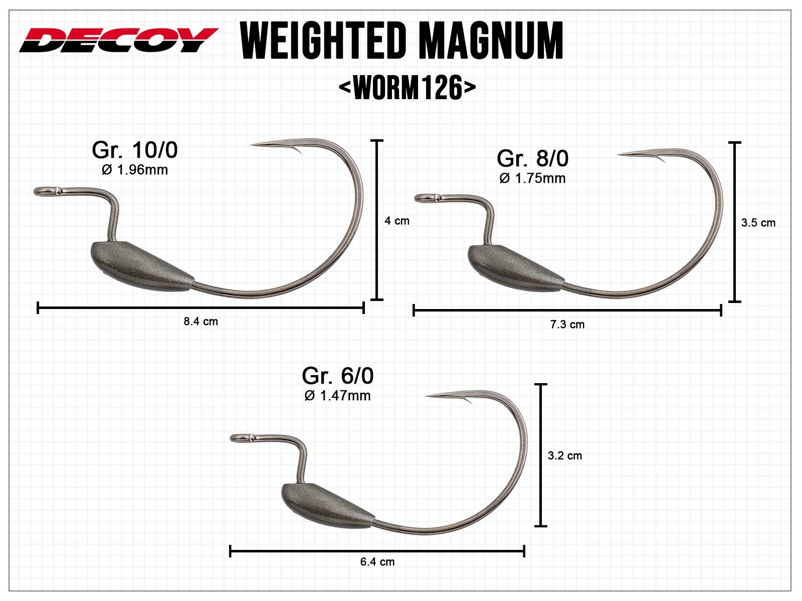 Weighted Magnum Worm126 - Gr. 8/0 (9g)(DECOY)