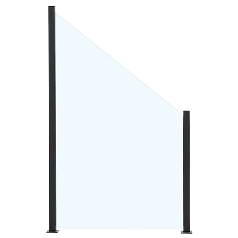 Glashegn med aluskinne 1500/1000mm - klar