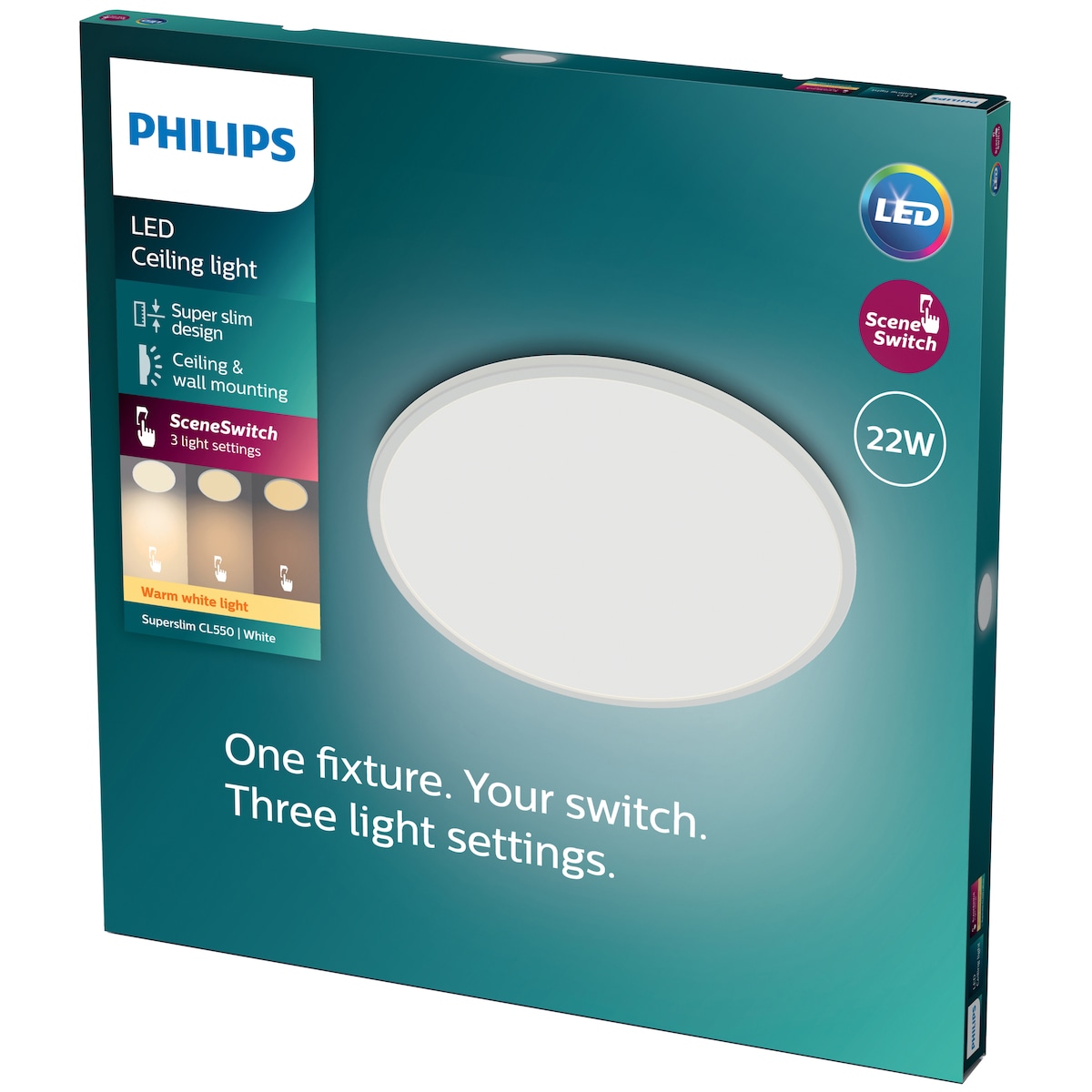 Philips Superslim taklampe 22W
