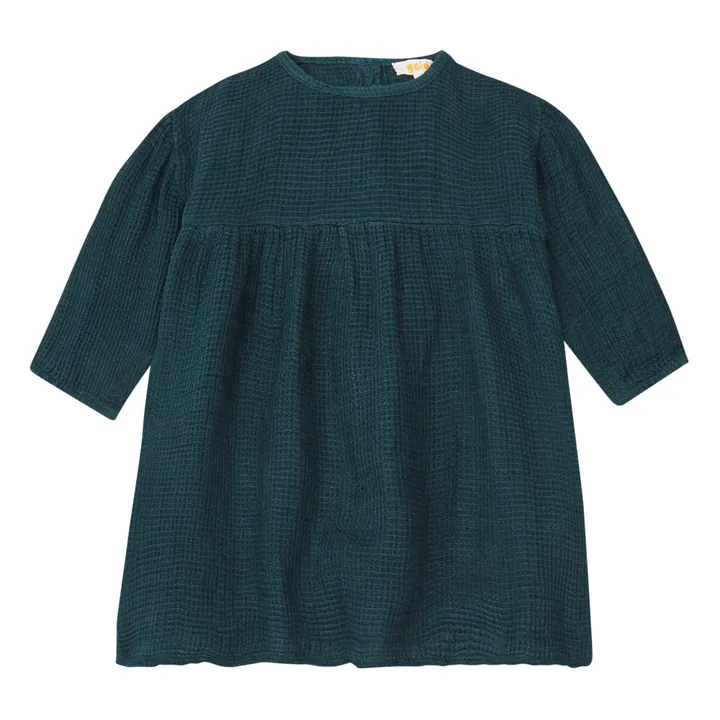 GOLD, Olalala Robe Lin Tissé Demi | Vert sapin