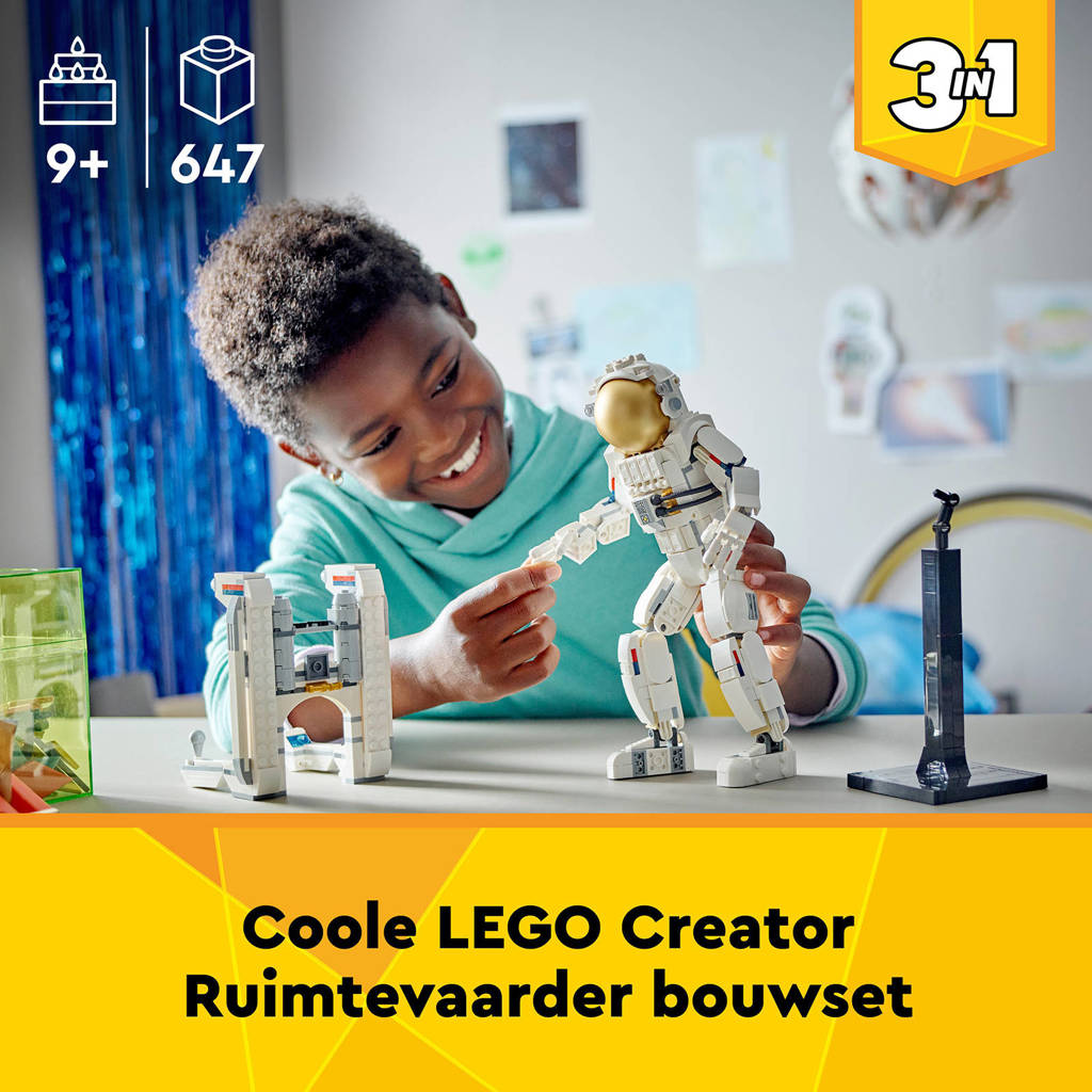 Heel Leuk3-in-1 Ruimtevaarder Set met Speelgoed Hond en Ruimteschip plus Astronaut 31152
