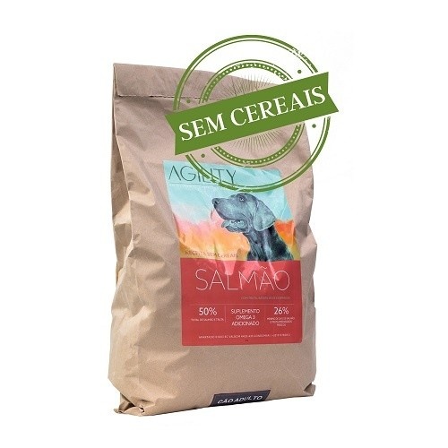 Ração completa com sabor de salmão