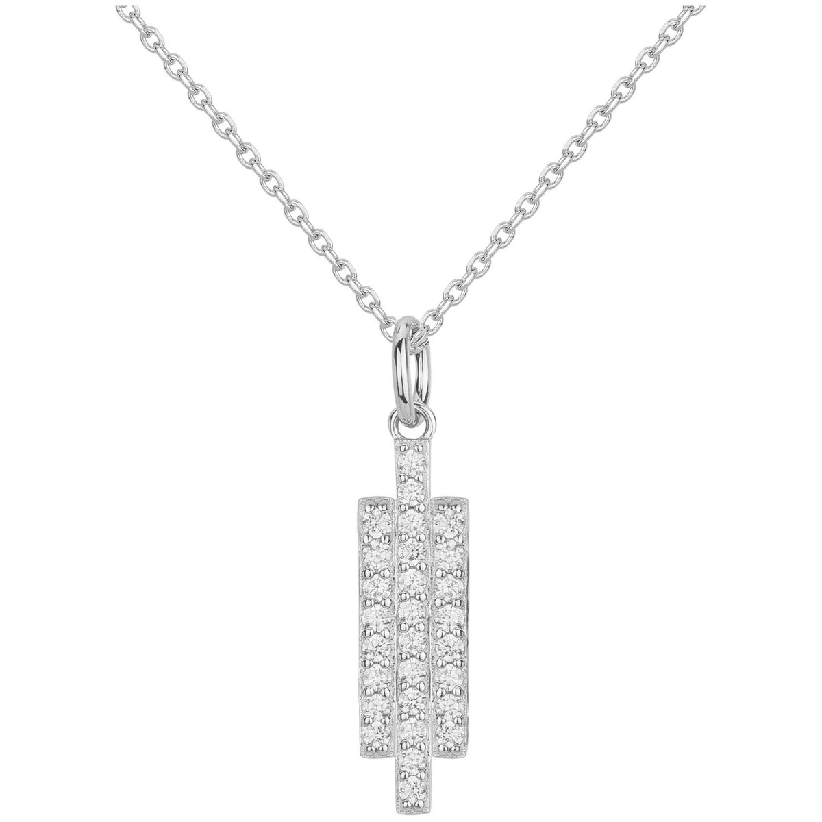 Collier en Argent avec oxyde de zirconium blanc