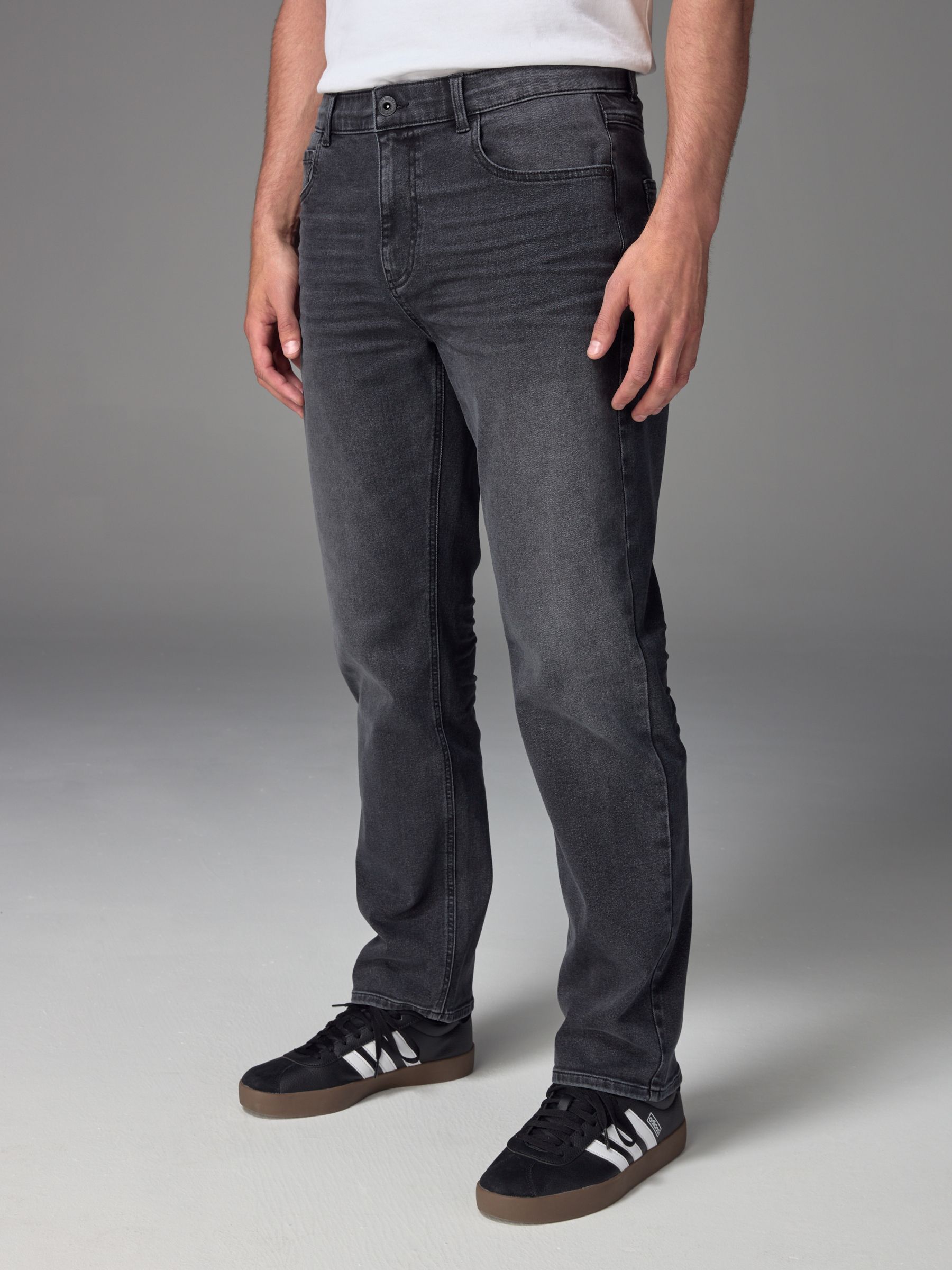 Grijs Gewassen - Straight-fit Essential stretchy jeans met rechte pasvorm