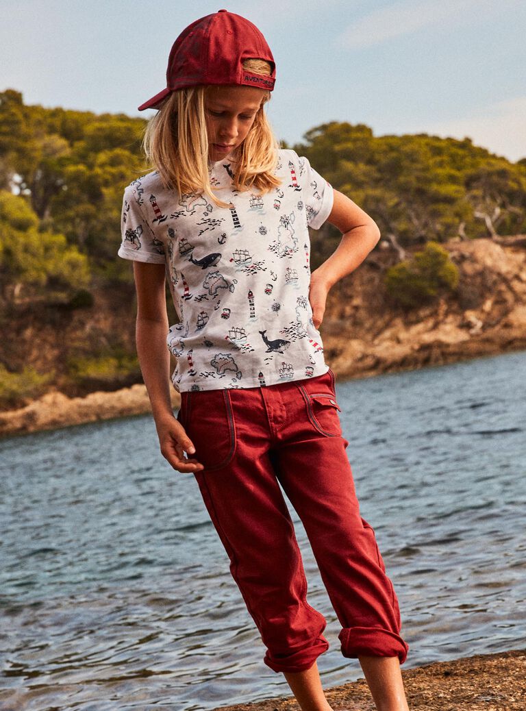T-shirt blanc thème marin