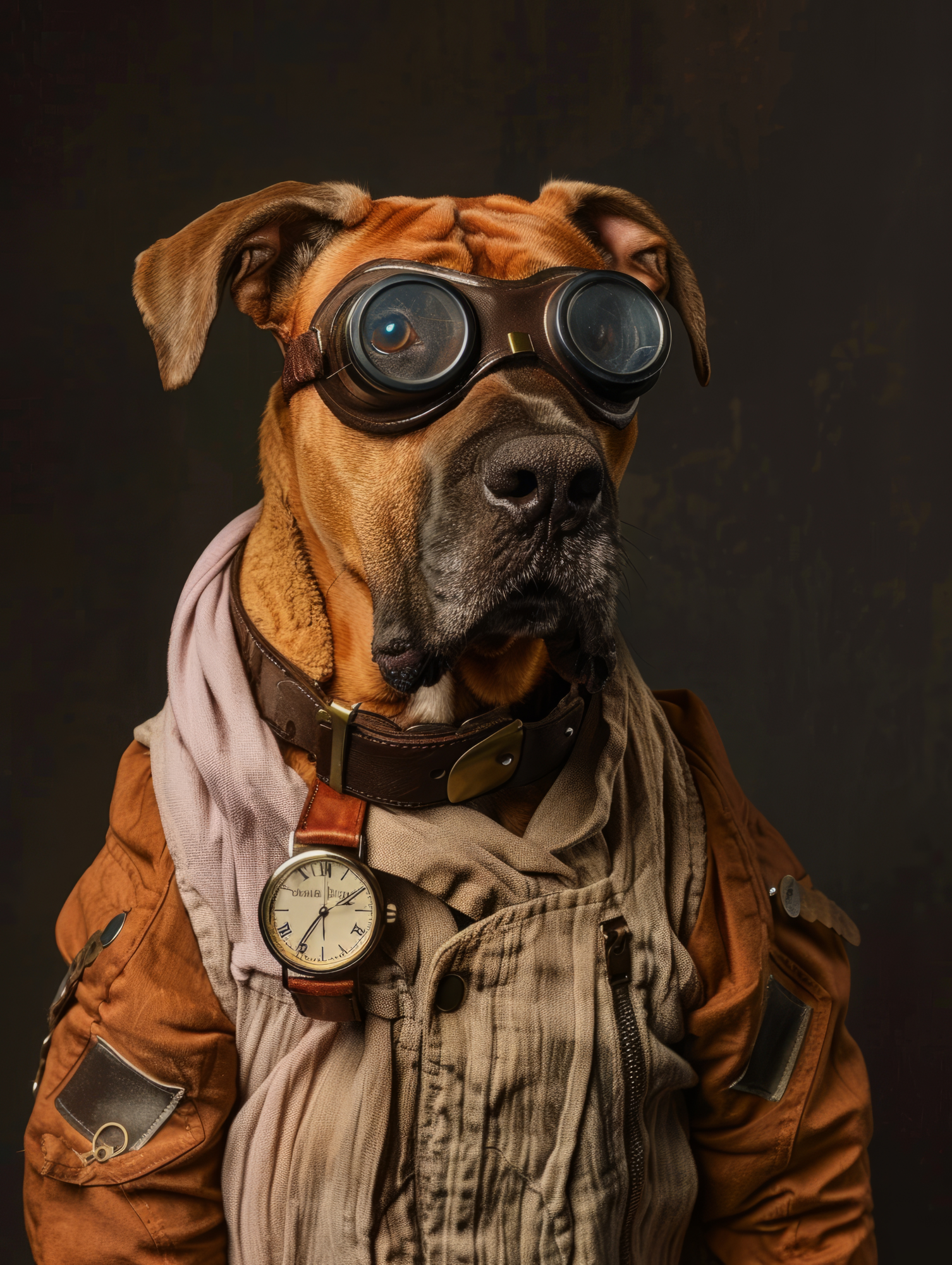 Canvas schilderij van een Boerboel hond 100x150 cm