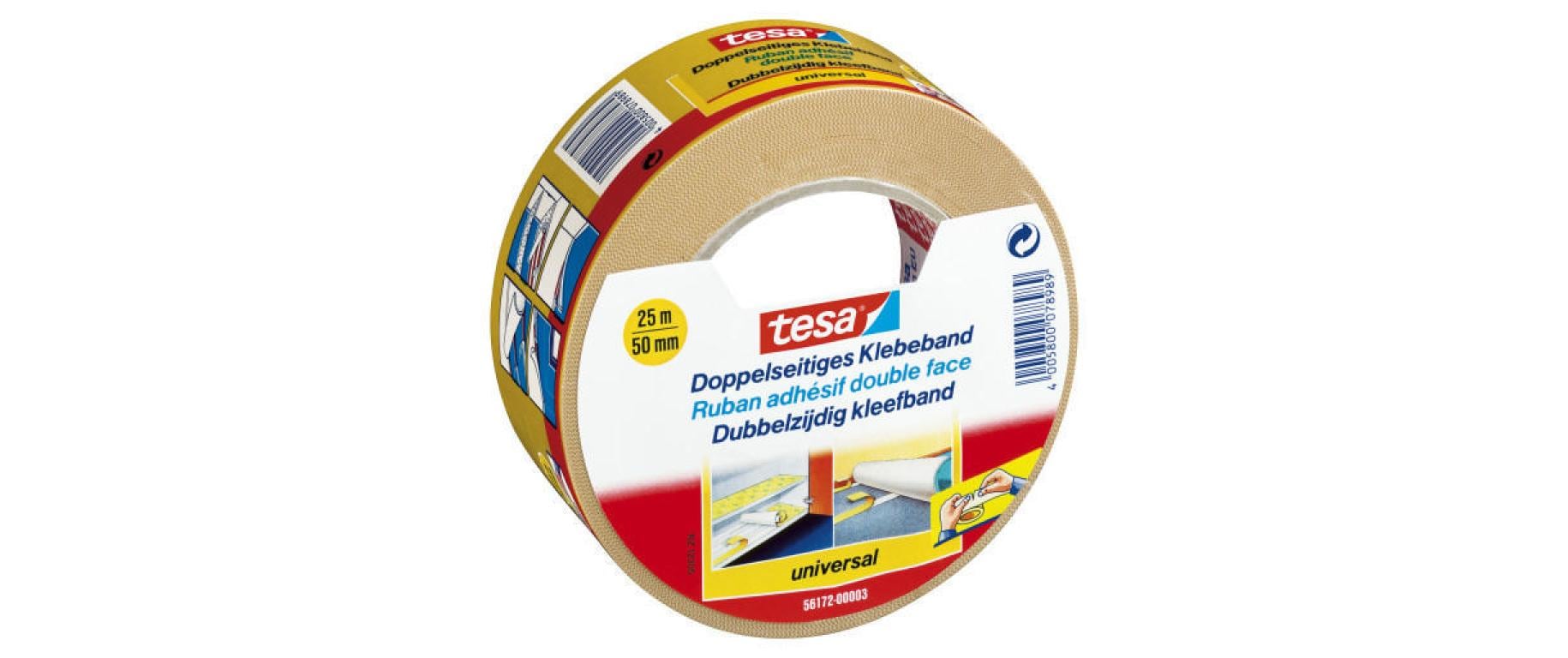 Doppelseitiges Klebeband 25 m x 50 mmDoppelseitiges Klebeband, 50 mm x 25 m
