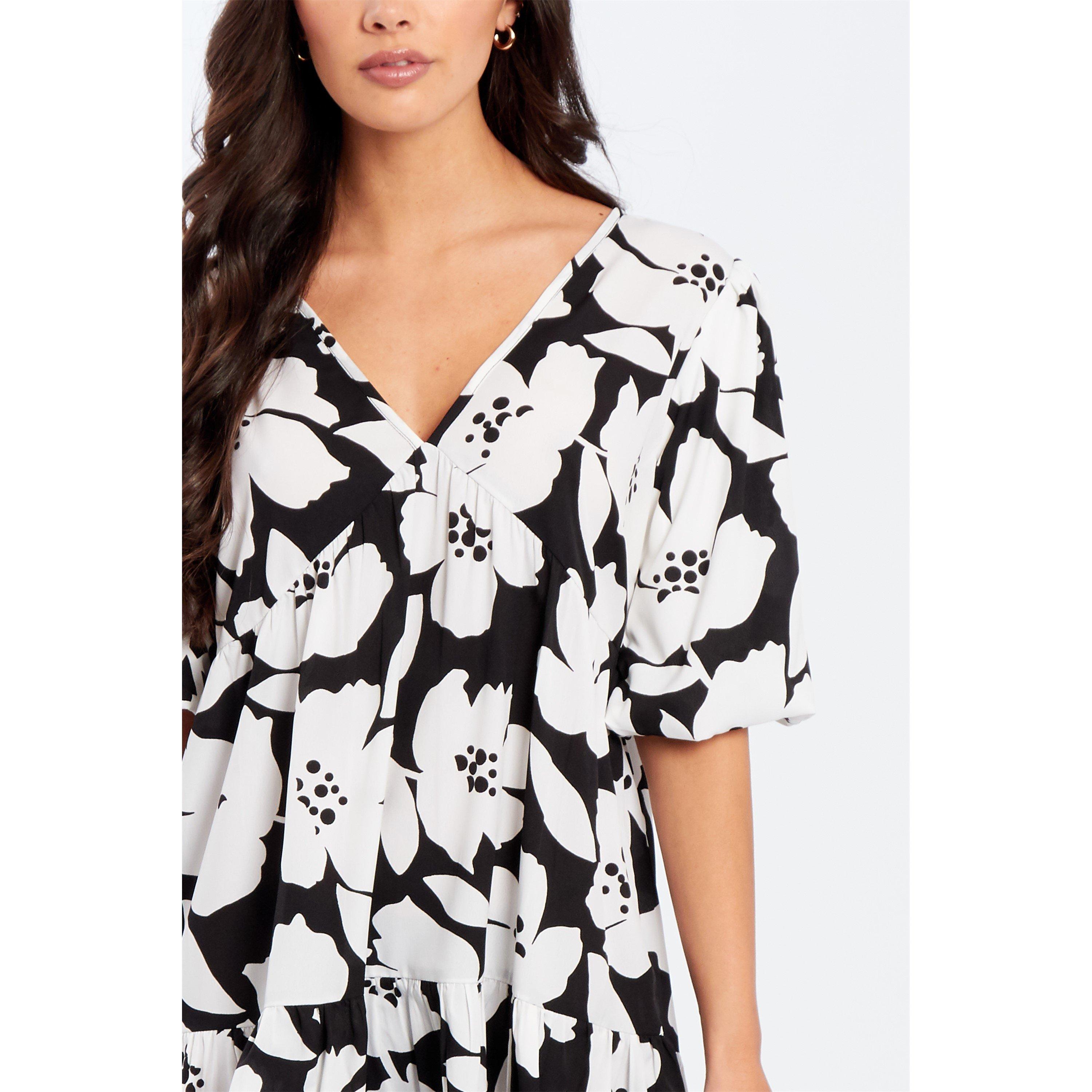 Be You V V Neck Smock Mini Dress
