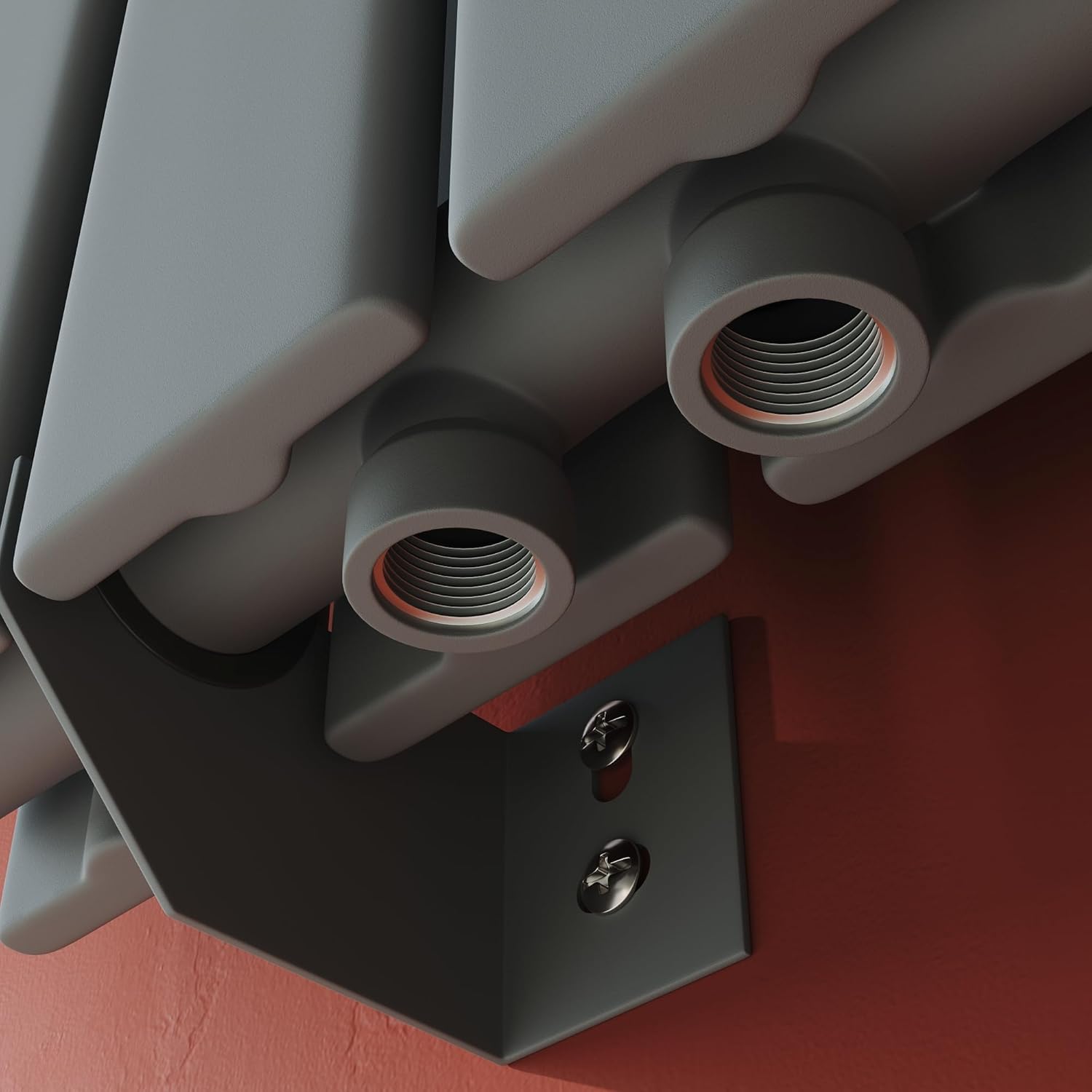 SONNI Design Heizkörper 600x465mm Anthrazit, Doppellagig Heizkörper flach und klein für Badezimmer, vertikaler Badheizkörper flach Paneelheizkörper für Bad Flachheizkörper mit Seitenanschluss