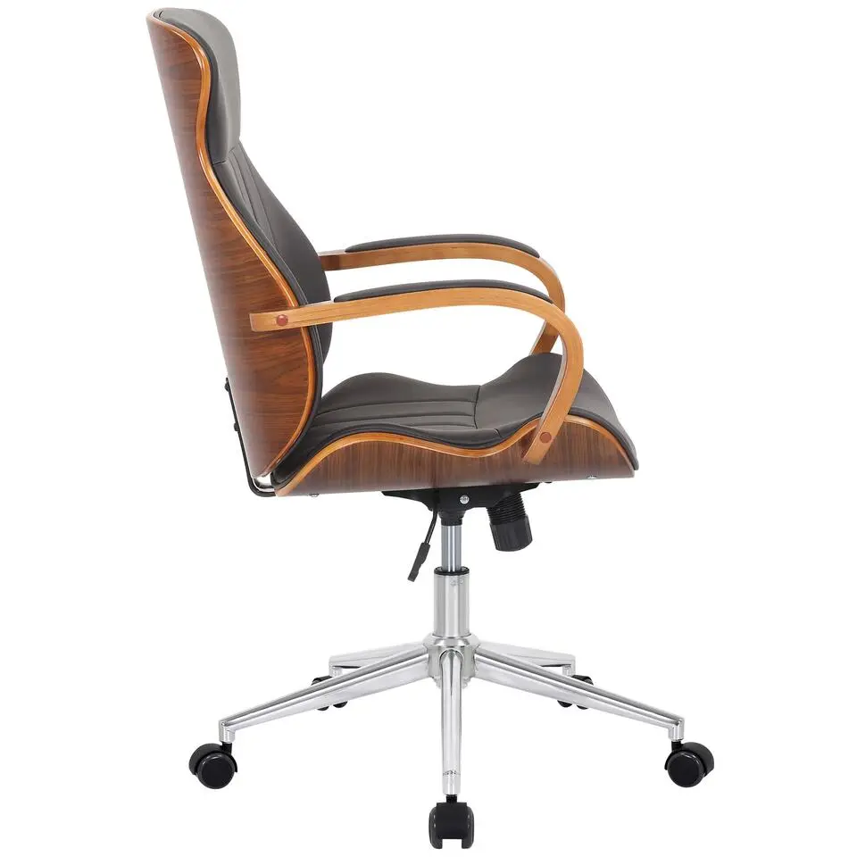 CLP Bureaustoel Melilla chroom Frame - Kunstleer - walnoot/bruin