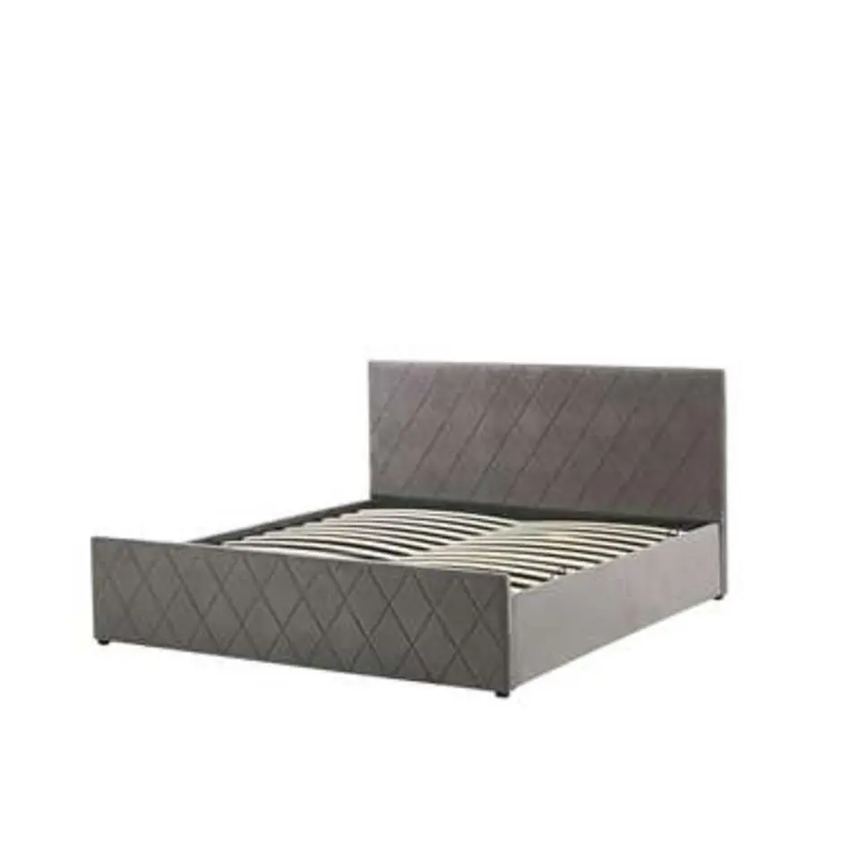 ROCHEFORT - Bed met opbergruimte - Grijs - 160 x 200 cm - Fluweel