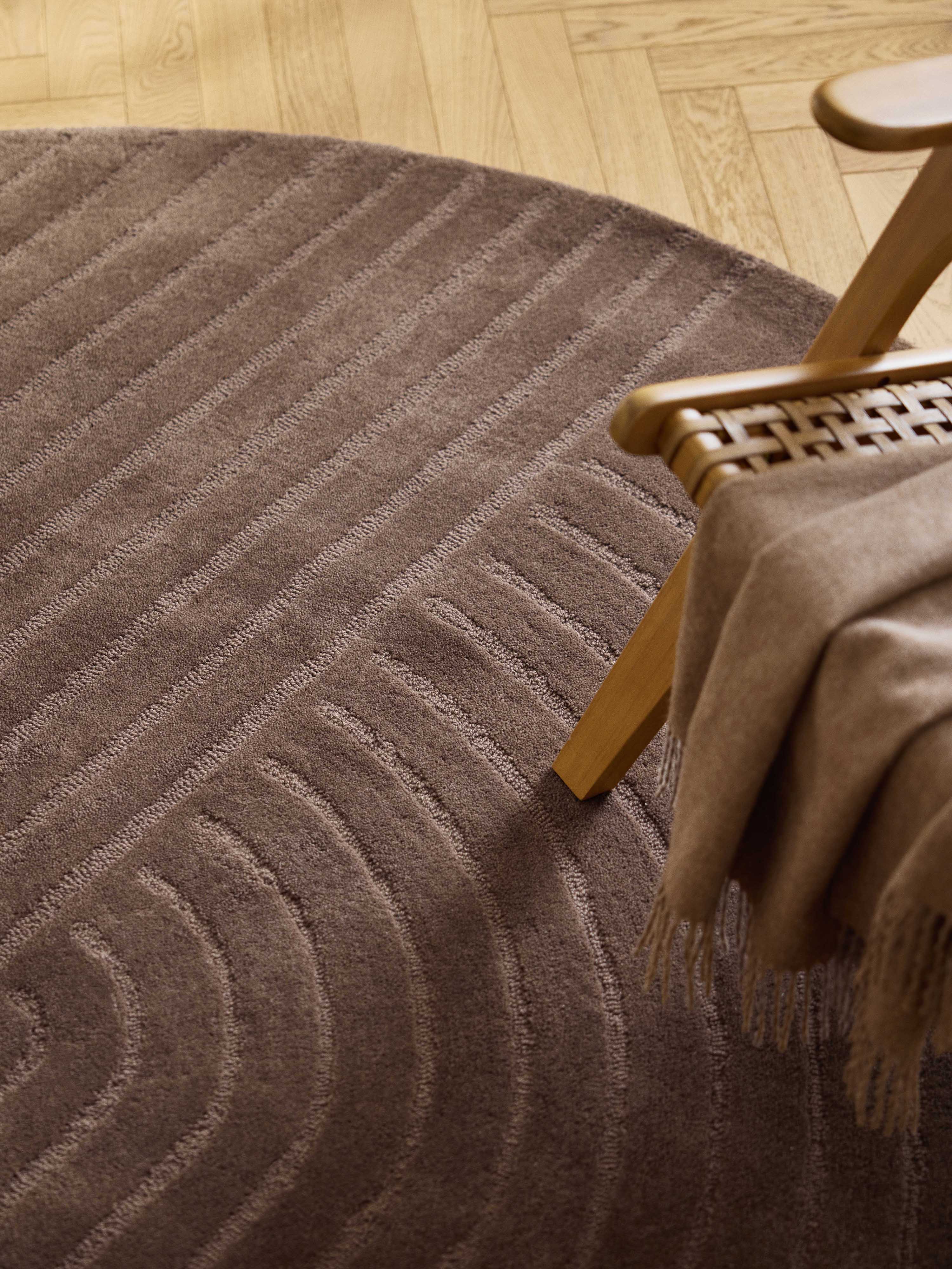 Rond handgetuft wollen vloerkleed Mason